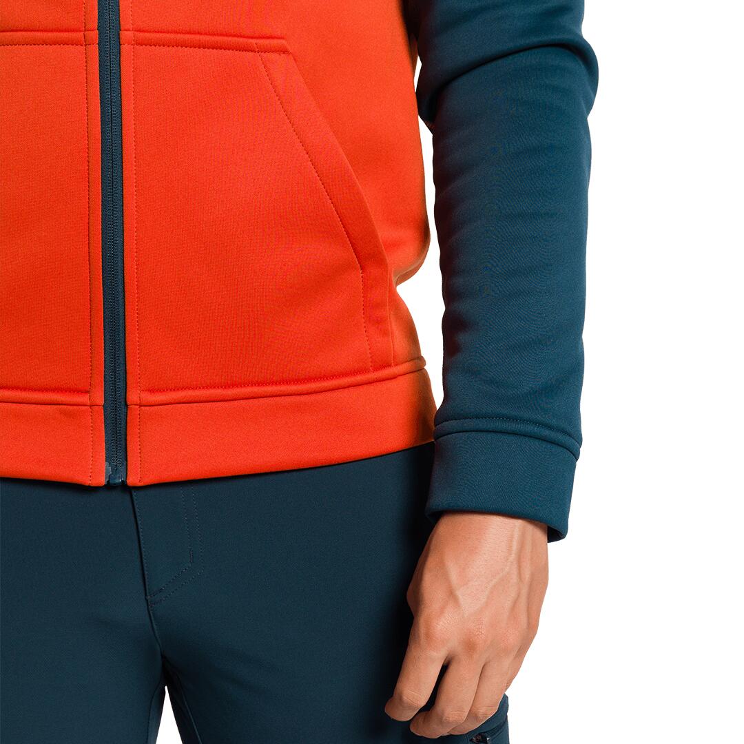 Sudadera con cremallera para Hombre Trangoworld Ripon v02 Naranja/Azul 4/5