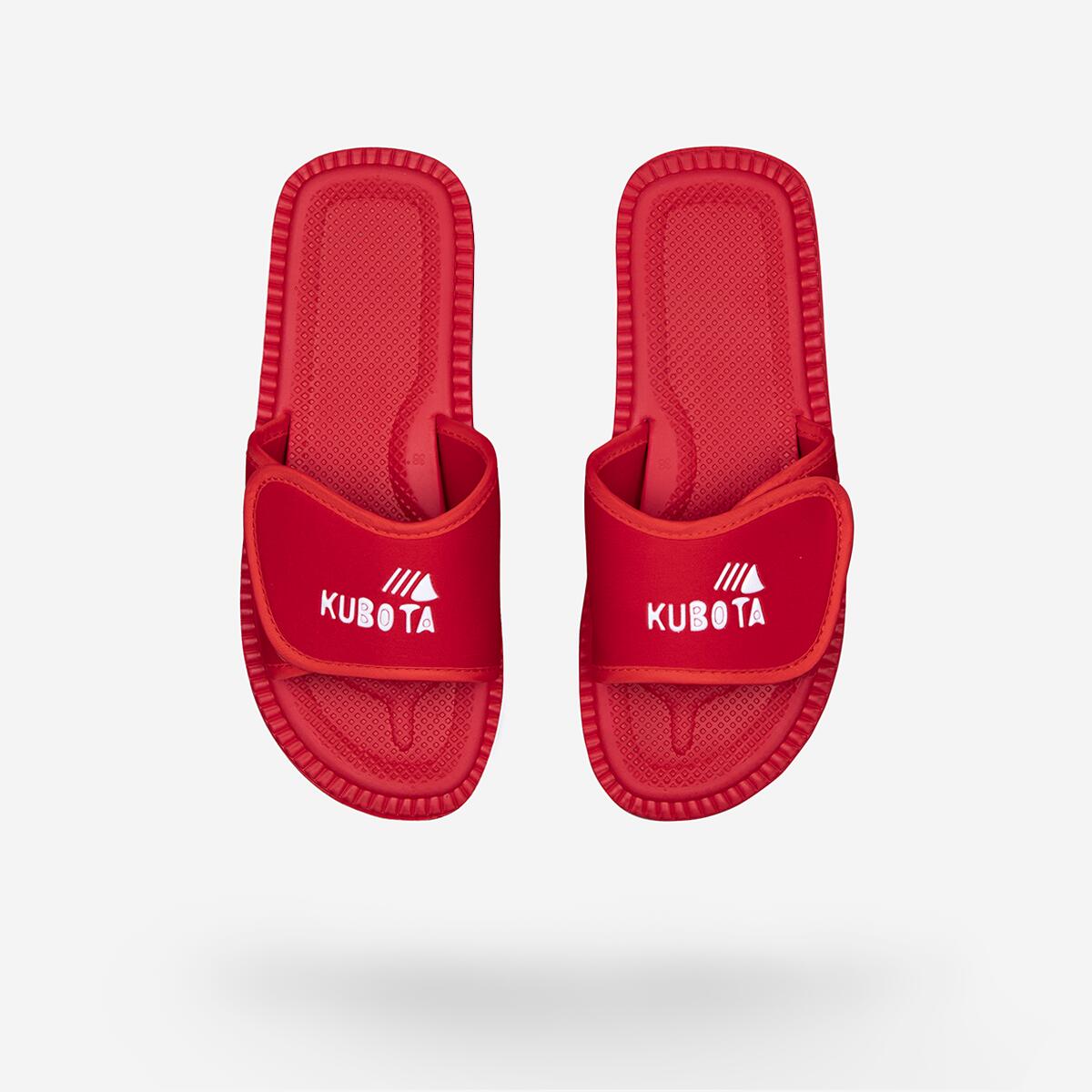 Kubota - Kubota Claquettes À Scratch Homme Chaussures - Tongs - Rouge - Decathlon