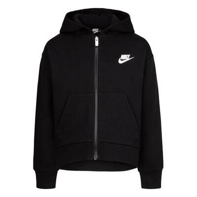 Felpa bambina nike sportswear club fleece high low - nero