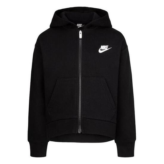 Felpa bambina nike sportswear club fleece high low - nero