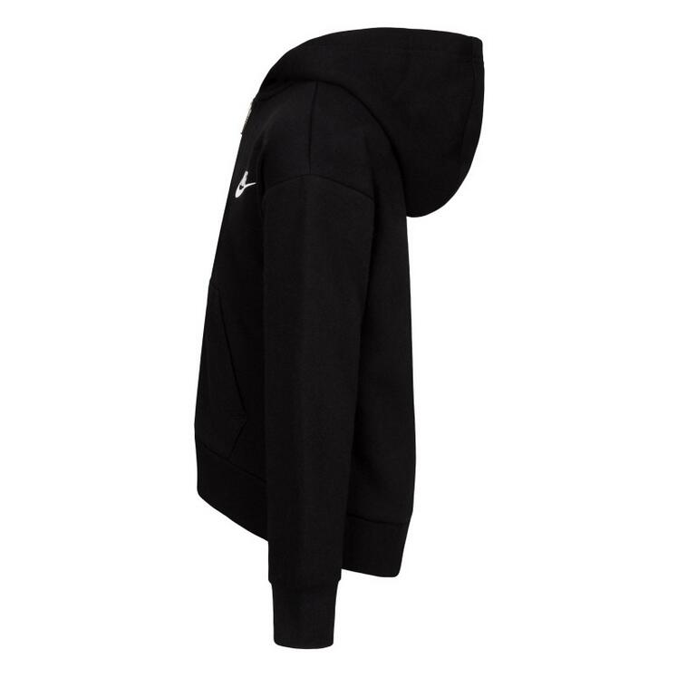 Felpa bambina nike sportswear club fleece high low - nero 2/5