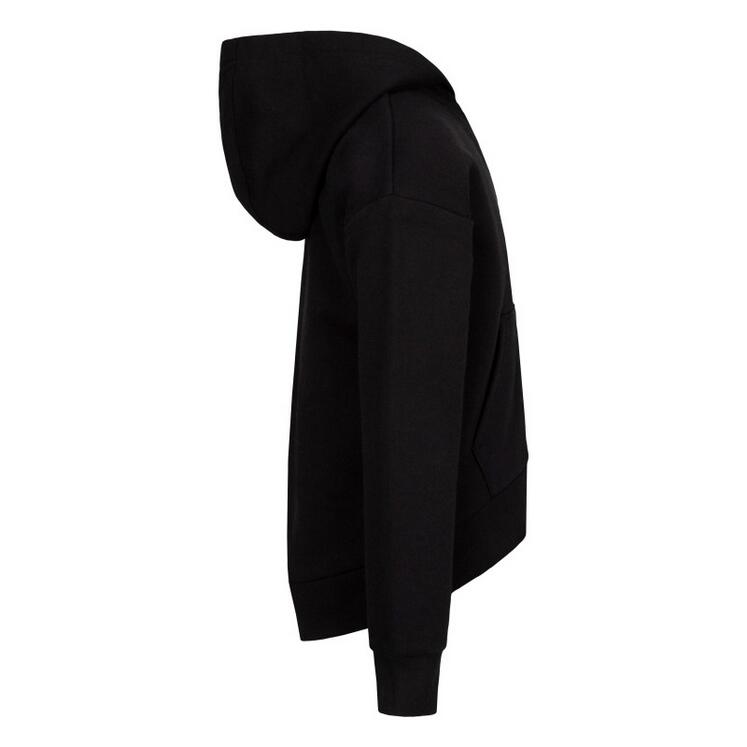 Felpa bambina nike sportswear club fleece high low - nero 4/5