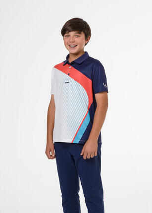 Polo de golf bleu et corail pour garçon