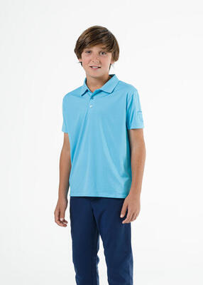 Blaues Basic-Golfpoloshirt für Jungen