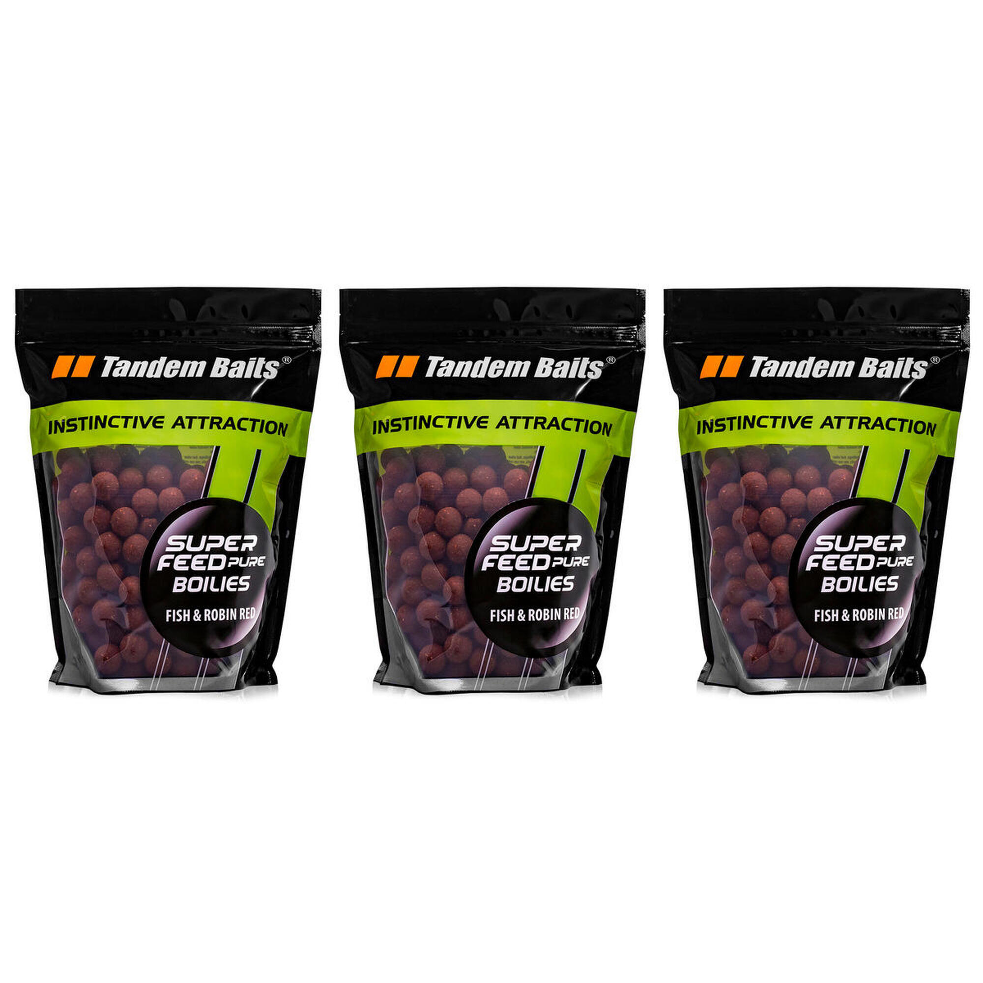 TANDEM BAITS Sada boilies SuperFeed Pure Ryba & Robin Red 18mm 1kg 3ks