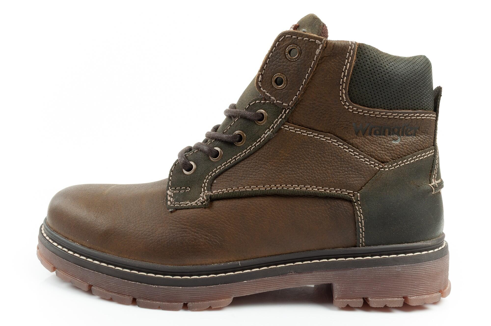 Bottines pour hommes Wrangler Allan Mid en cuir 2/6