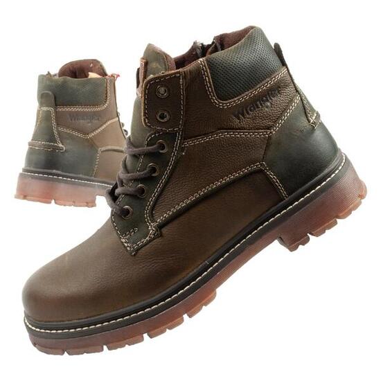 Chaussures bottines pour hommes Wrangler Allan Mid en cuir
