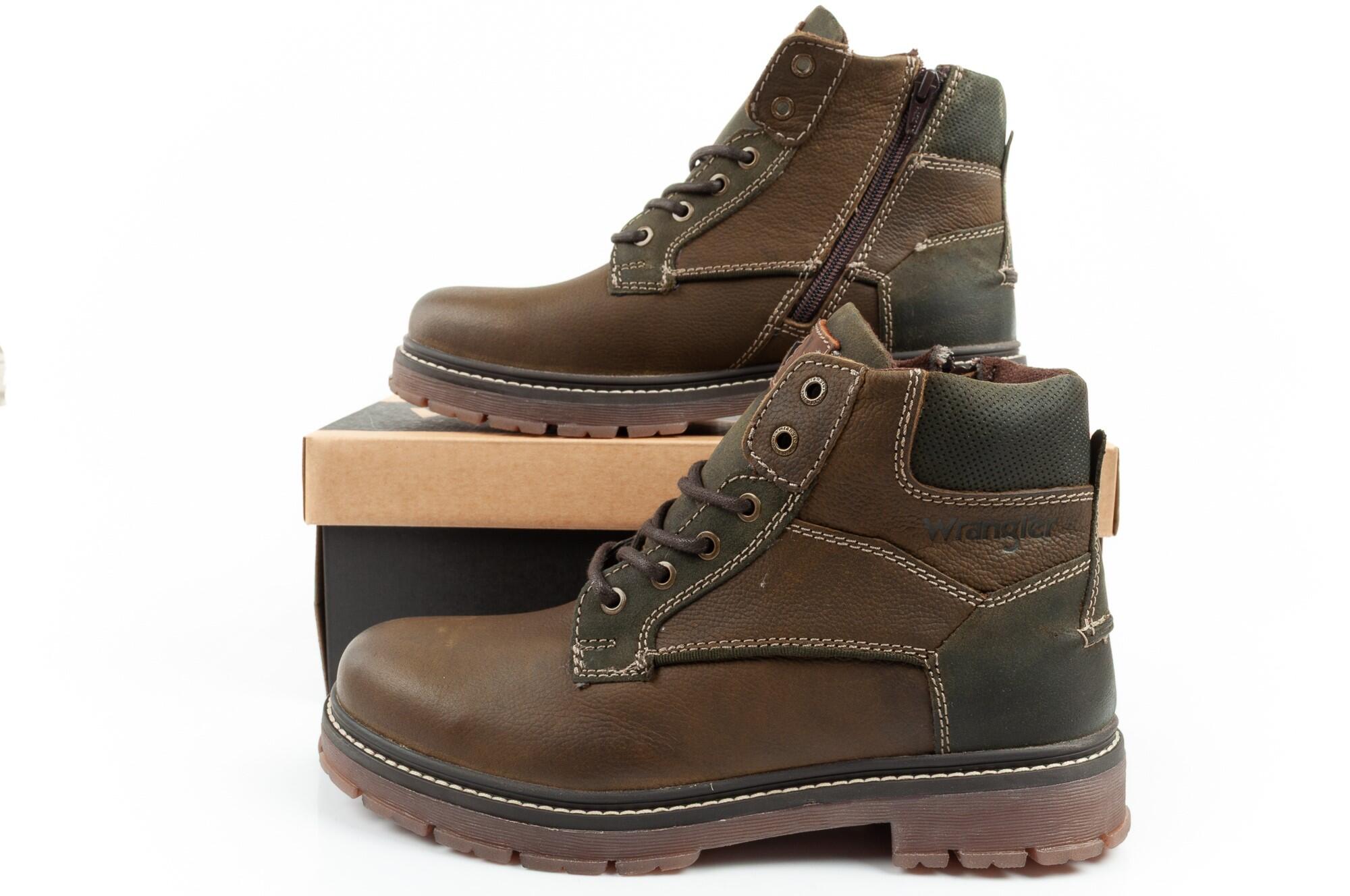 Bottines pour hommes Wrangler Allan Mid en cuir 6/6