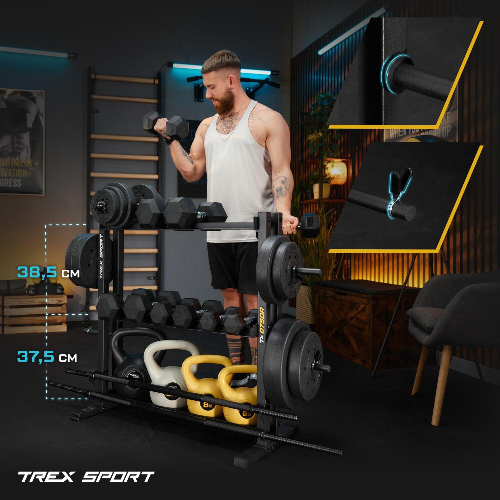 Soporte para mancuernas discos y barras Trex Sport TX-075DR 690 kg 5/7