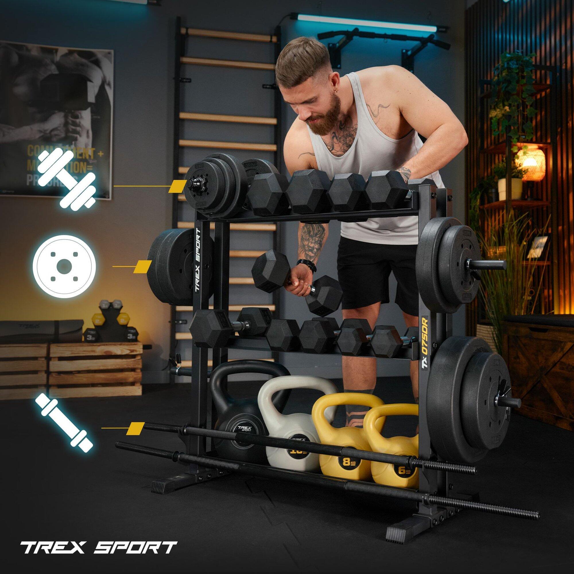Soporte para mancuernas discos y barras Trex Sport TX-075DR 690 kg 6/7