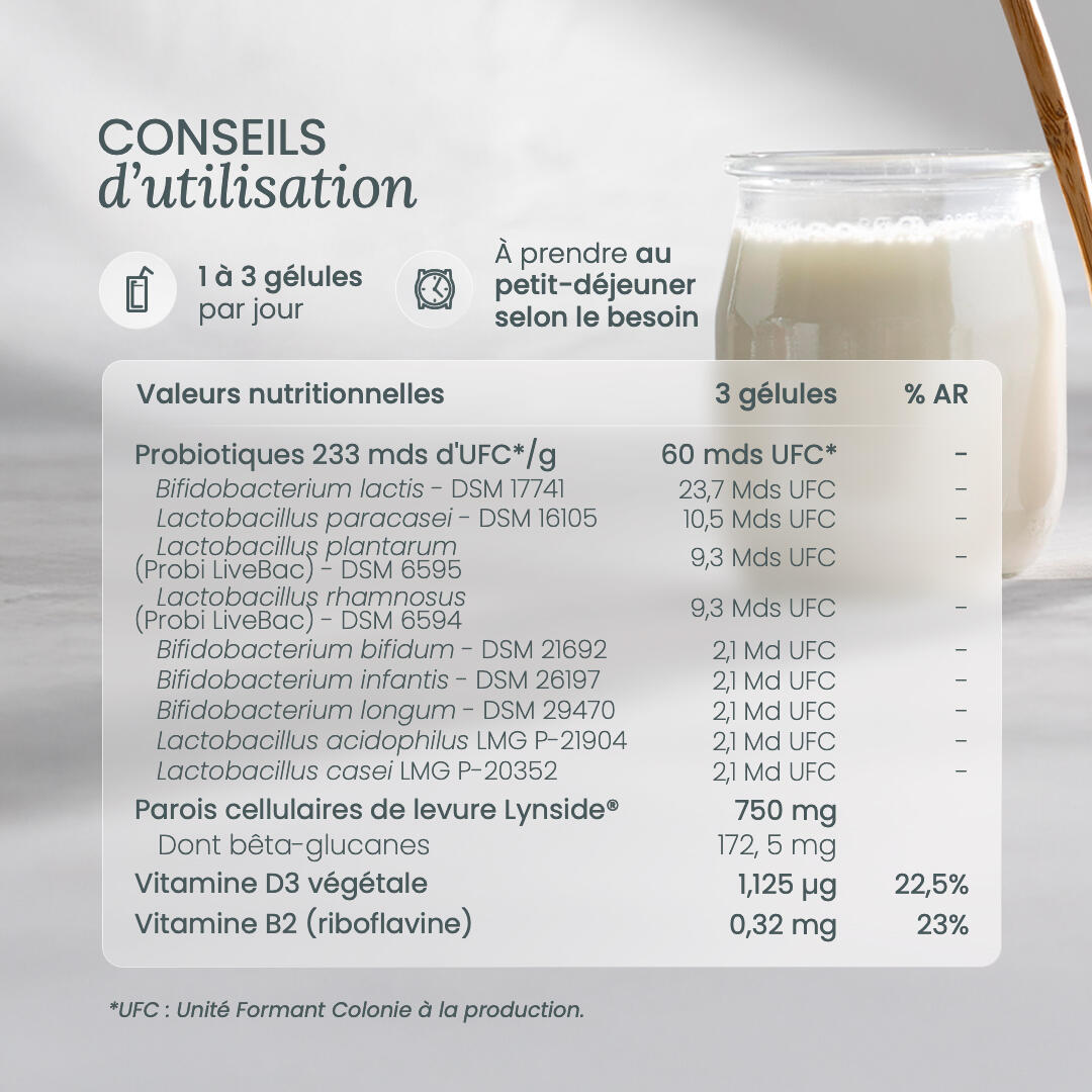 Probiotiques & Prébiotiques - 60 Milliards d'UFC - 60 gélules 7/7