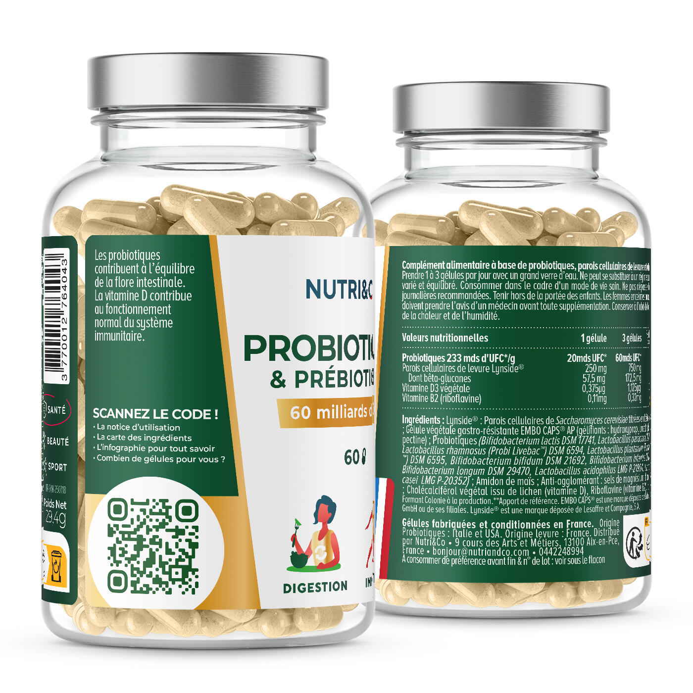 Probiotiques & Prébiotiques - 60 Milliards d'UFC - 60 gélules 2/7