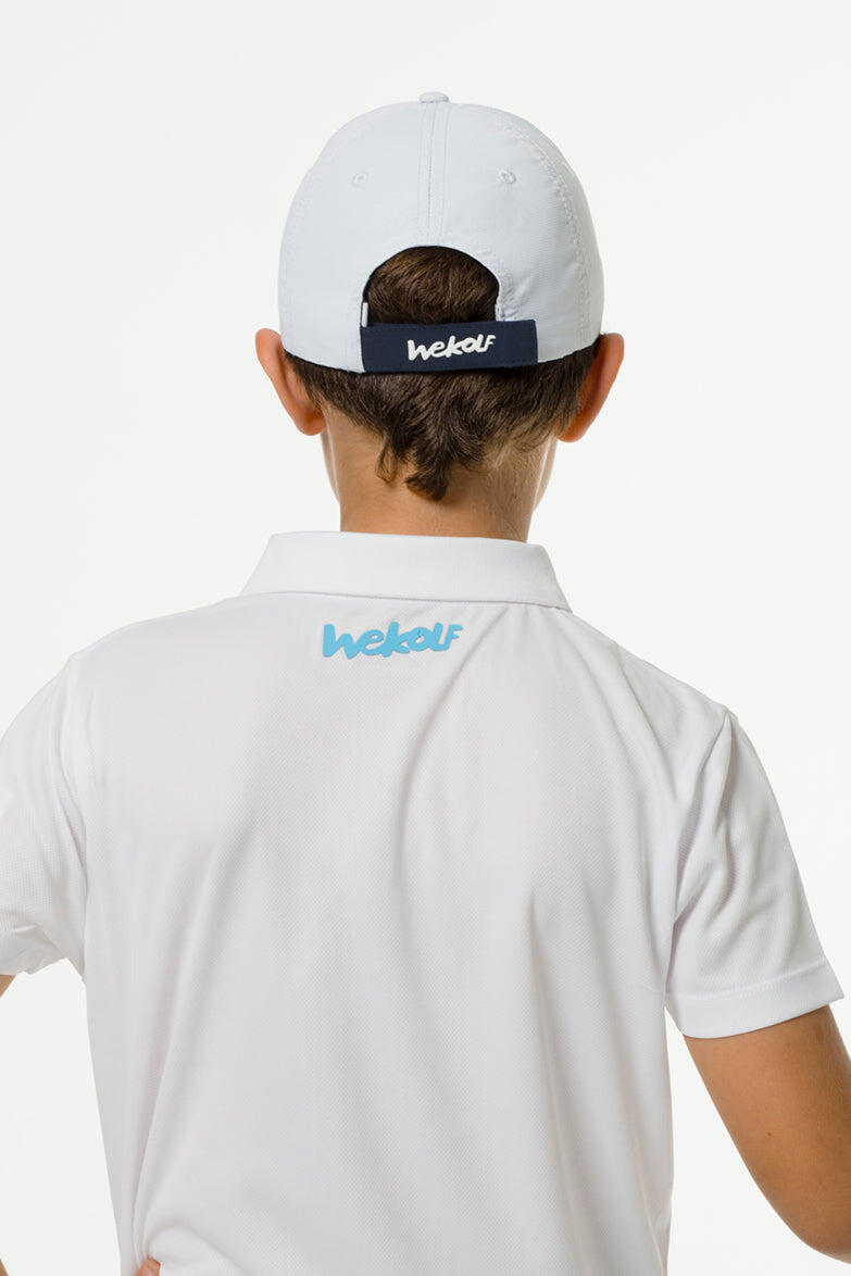 Polo de golf basique blanc pour enfant 3/4