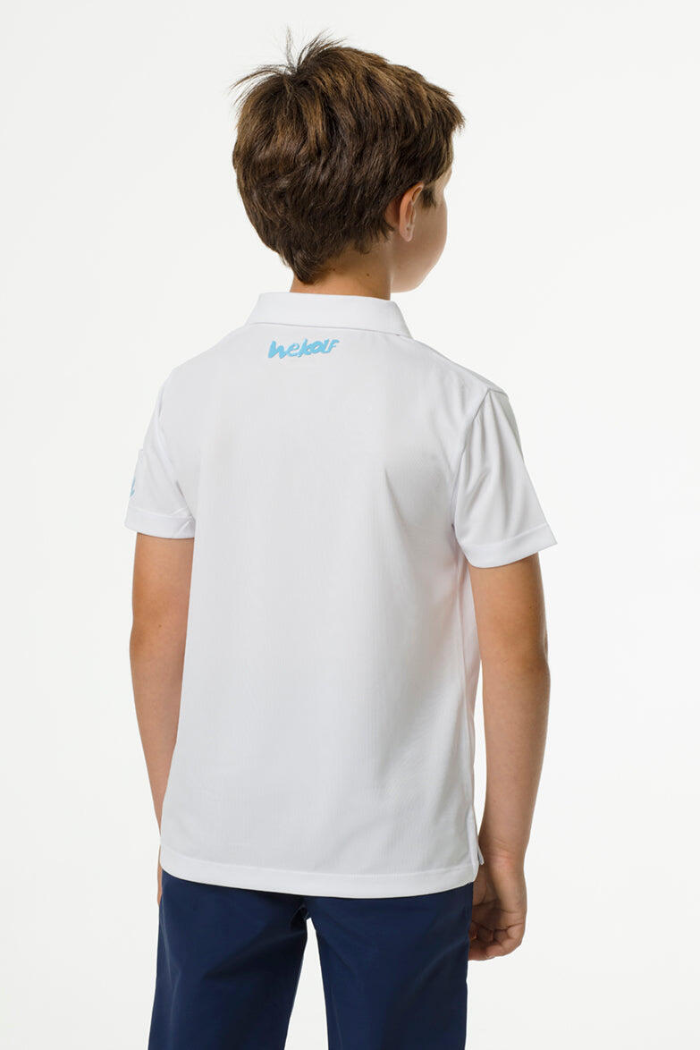 Polo de golf basique blanc pour enfant 2/4