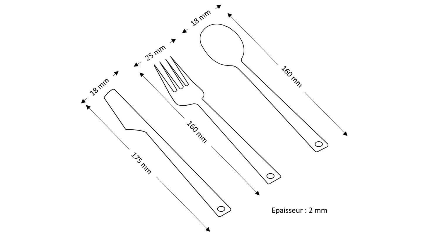 Set 3 couverts de camping en titane - JAMET 5/5