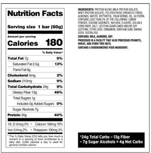 Barres protéinées - Quest Bar - Gâteau au Citron Boite de 12 3/4