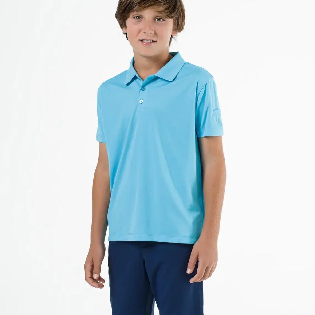 Basic blue golf polo shirt for boys