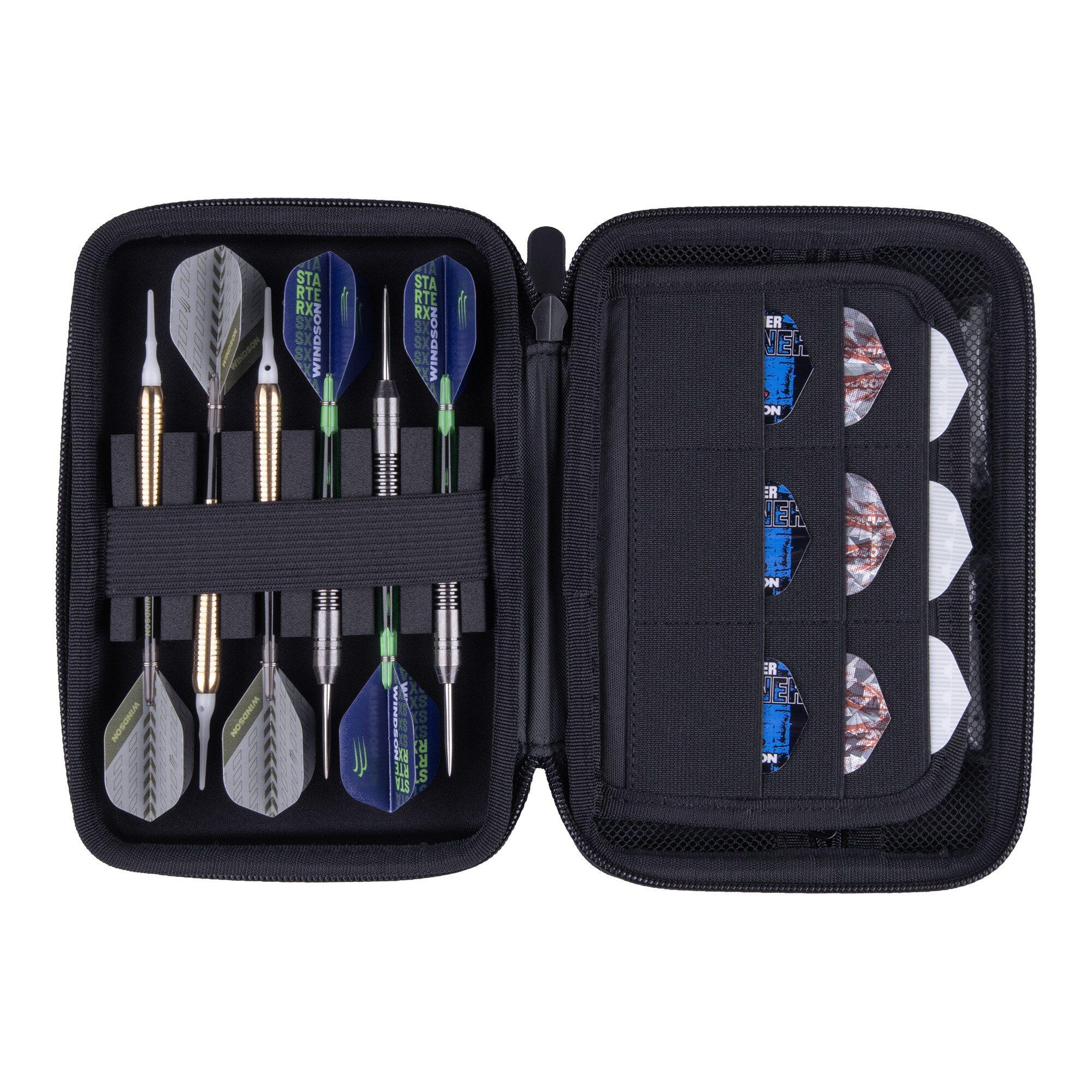 Mission Kapsule Custodia EVA Per Freccette - Portafoglio Rigido Con Scomparto In Rete - Nero/Blu - Dimensioni 195x135x65 Mm