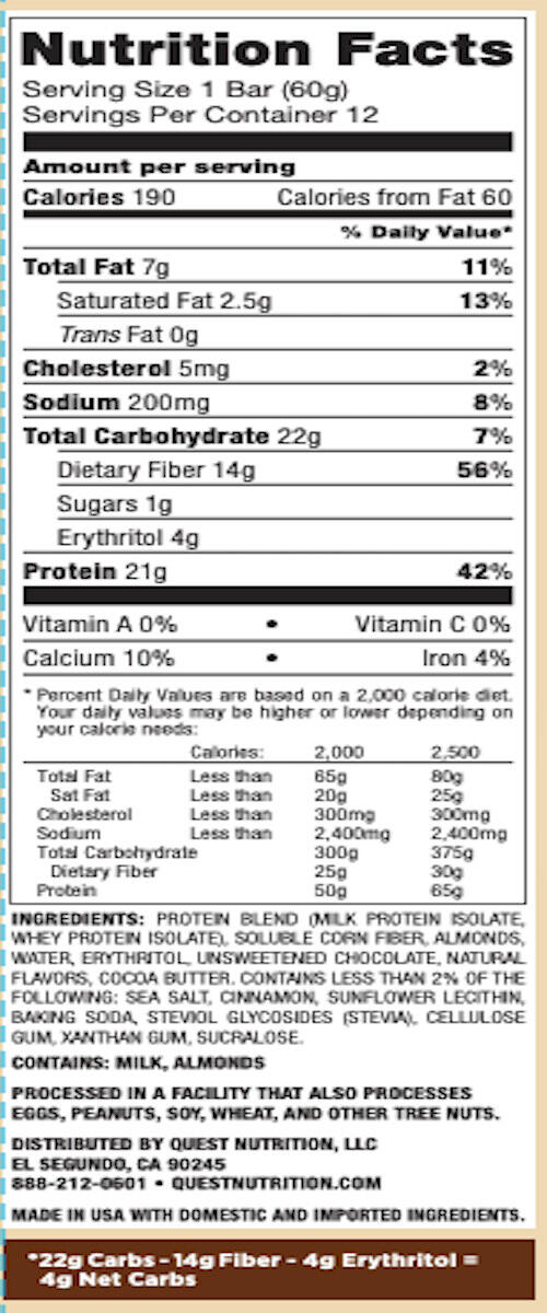 Barres protéinées - Quest Bar - Guimauve Chocolat Boite de 12 3/6