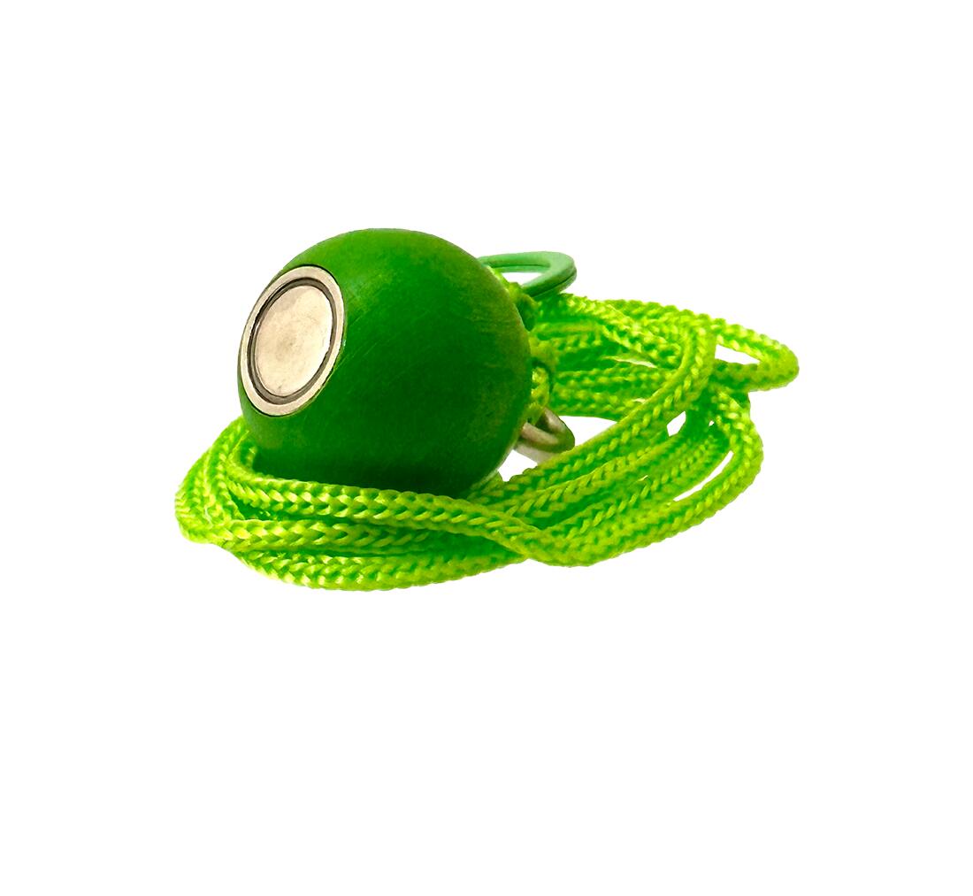 Kugelmagnet – Farbe Hellgrün, am Band mit starker Zugkraft ca. 4 kg 3/5