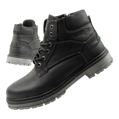 Herenschoenen enkellaarzen wrangler allan mid van leer
