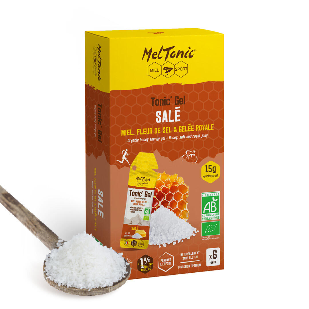 Meltonic - Gels Energetiques Bio Salé - Miel Gelee Royale Fleur De Sel - Etui X6 - Gel Énergétique - 120 G - Decathlon