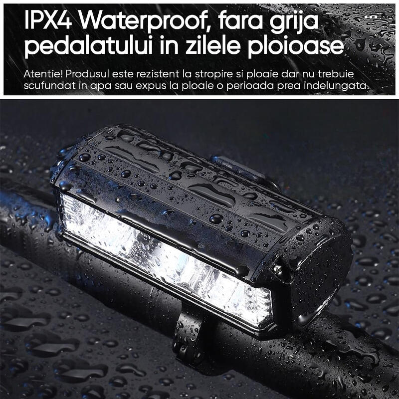 Far bicicleta, lampa frontala, 1750 lumeni, reincarcat USB, potrivire universala