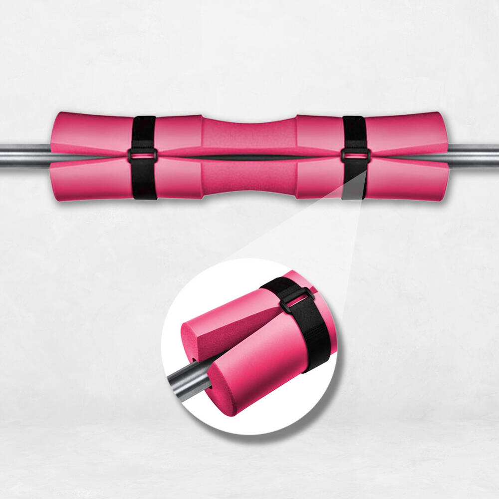 Pack Proteção Barra Hip Thrust Agachamentos + 2 Tornozeleiras Polia Glúteo Rosa 7/9