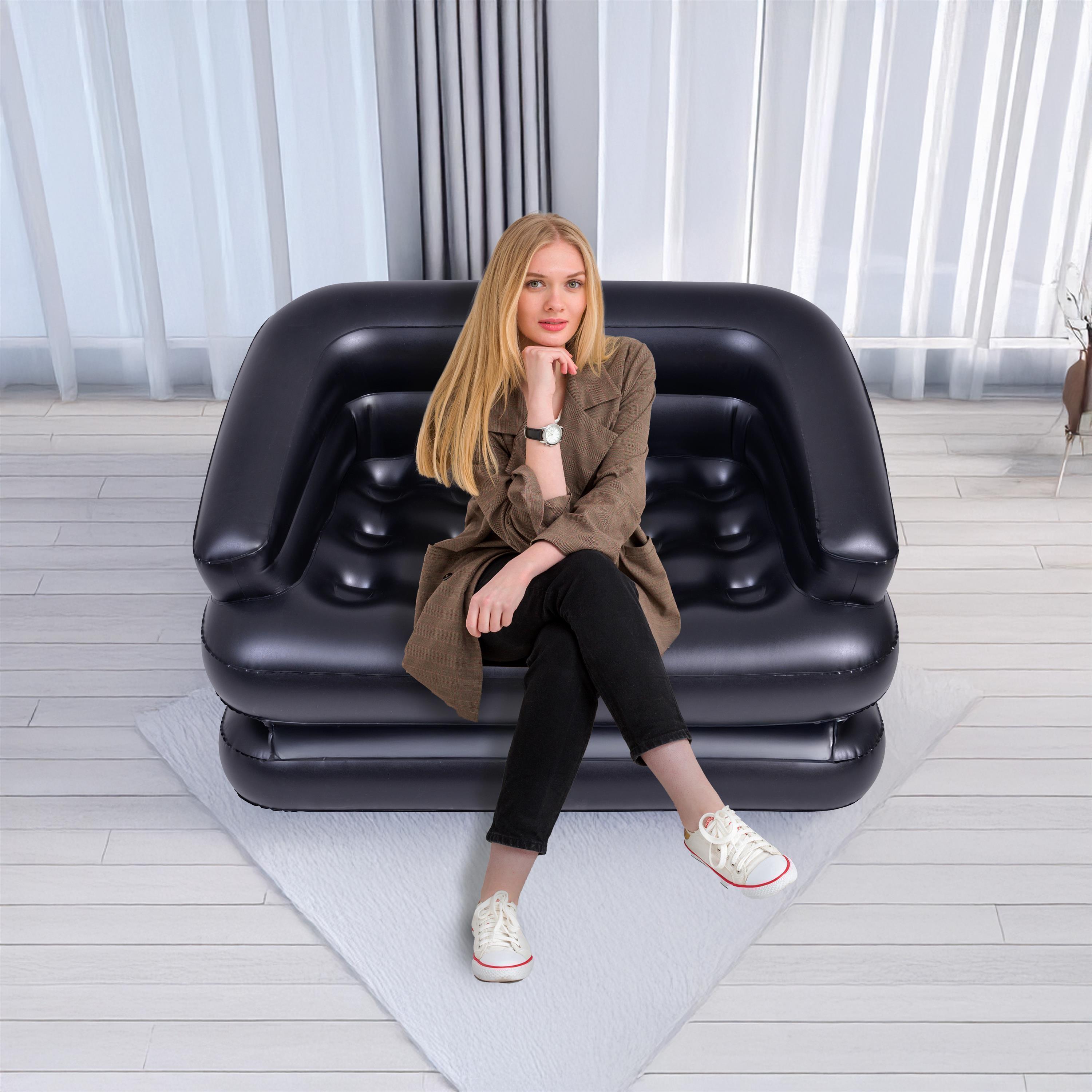 Luftsofa / Multifunktions-Sofa Schwarz 198 x 138 x 62 cm für 2 Personen 2/6