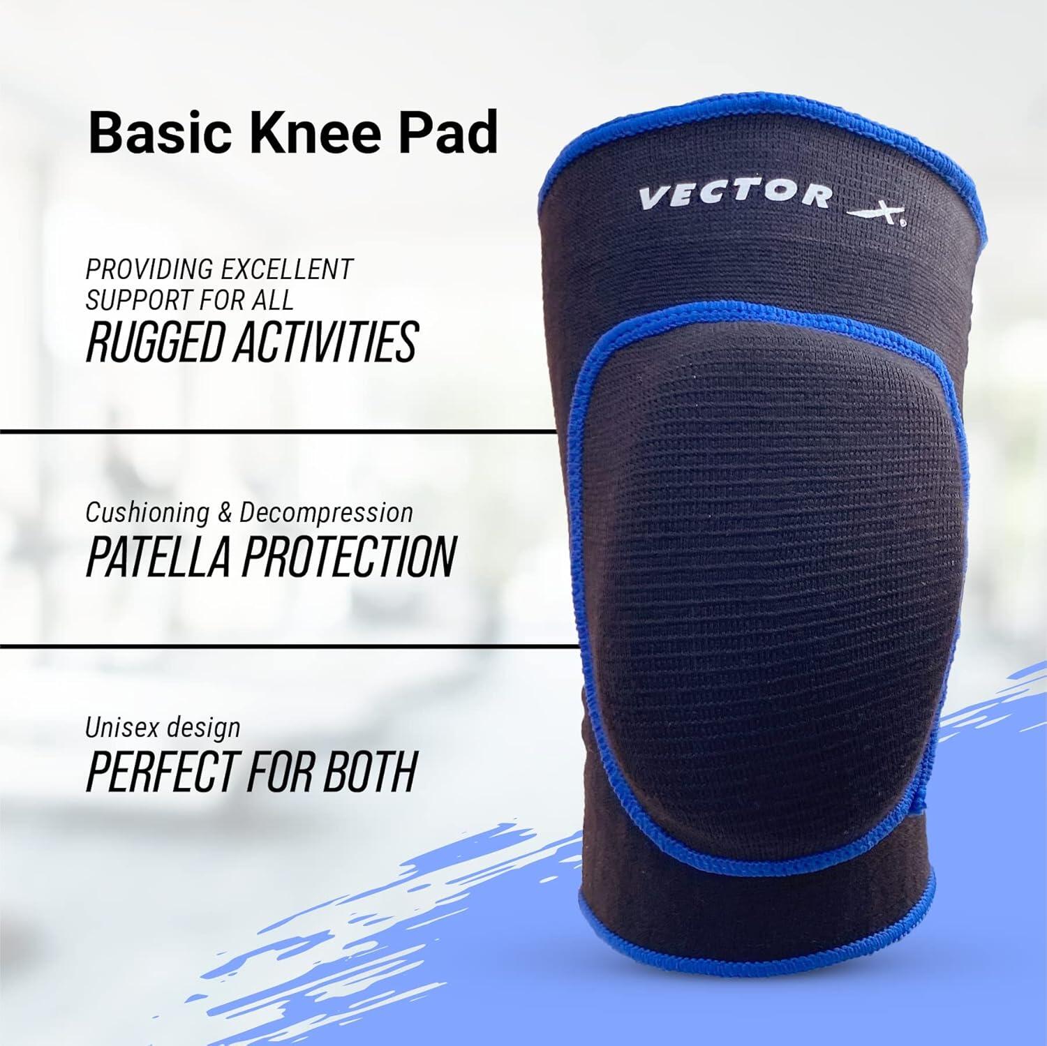Vector X Basic Kniebandage, Schwarz | Größe M | 1 Paar | Unisex 3/4