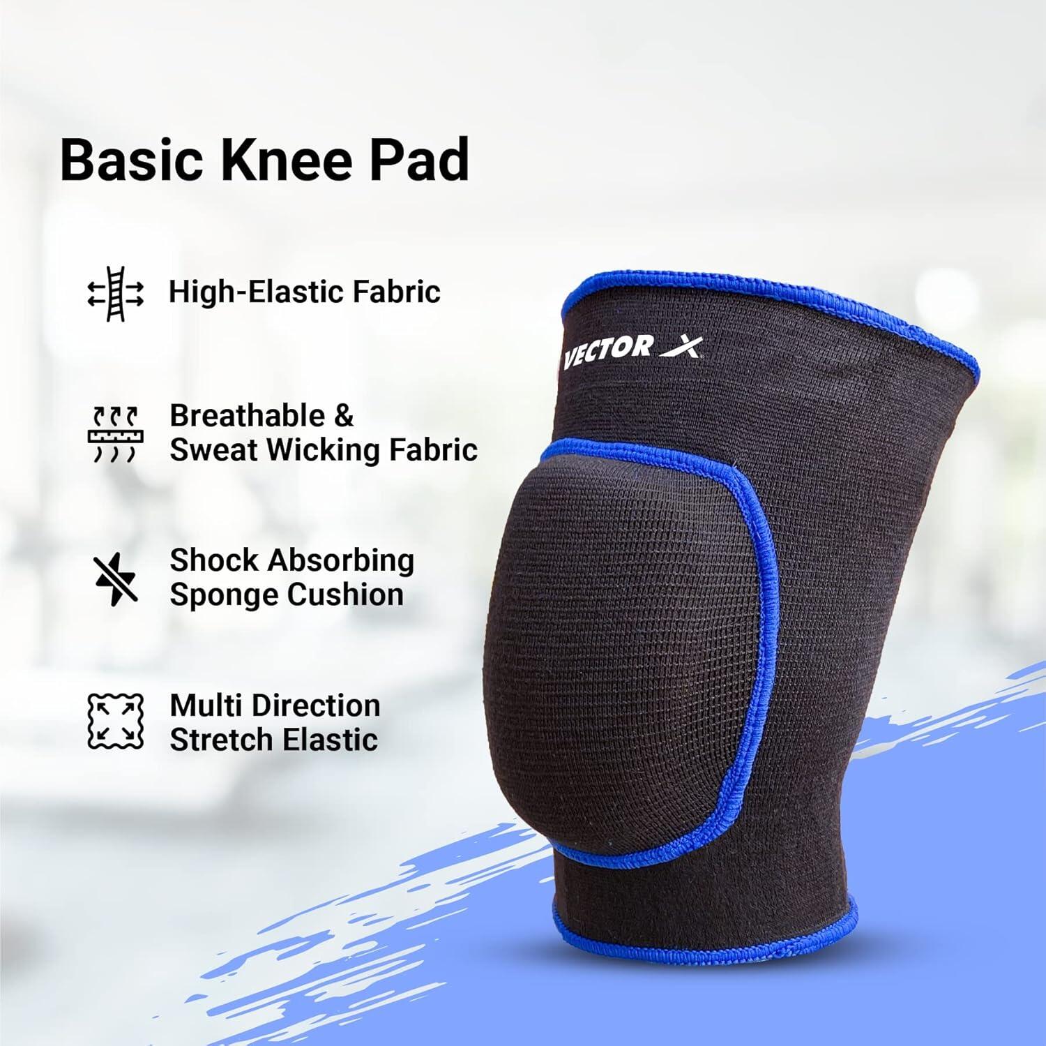 Vector X Basic Kniebandage, Schwarz | Größe M | 1 Paar | Unisex 2/4