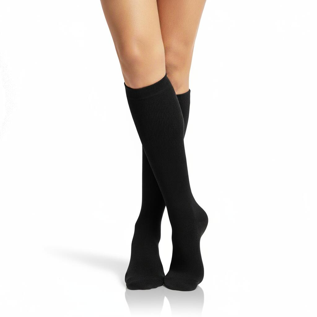 Chaussette de Compression Femme et Homme (20-30mmHg Classe 2) (Noir, L-XL) 4/9