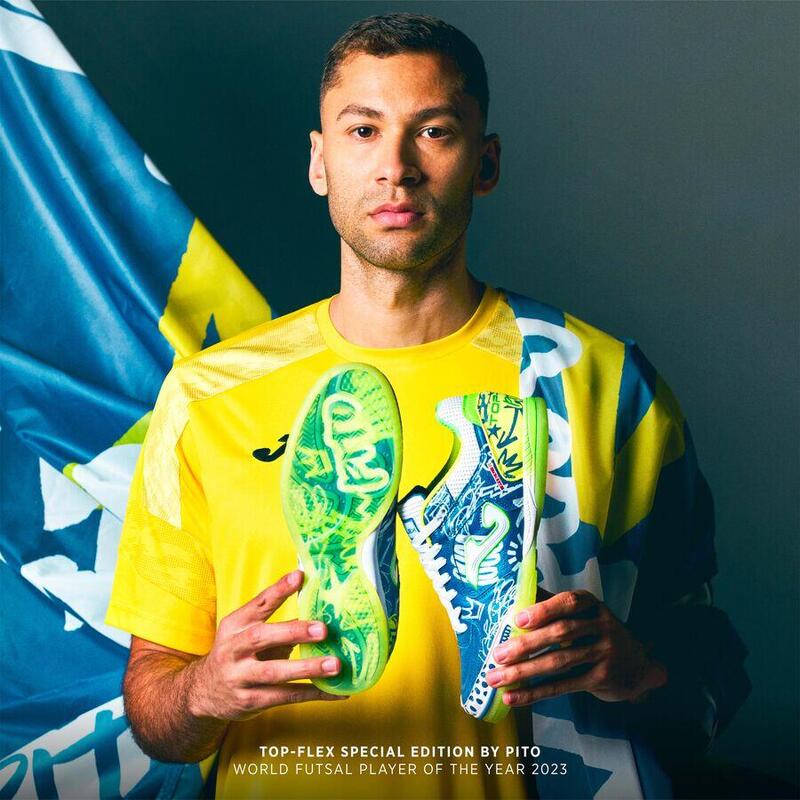 Ghete de fotbal bărbați Joma Top Flex IN albastru regal/pito