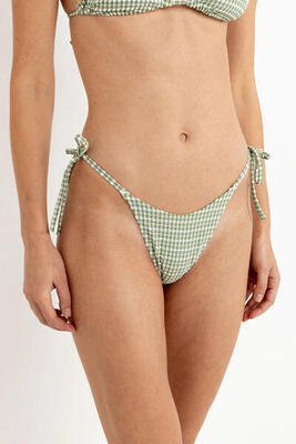 Lola check tie side hi cut - dames bikini bottom