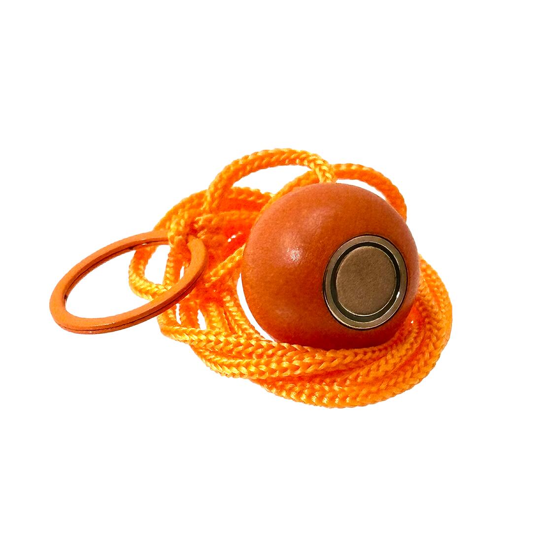 Kugelmagnet – Farbe Orange, am Band mit starker Zugkraft ca. 4 kg 2/5