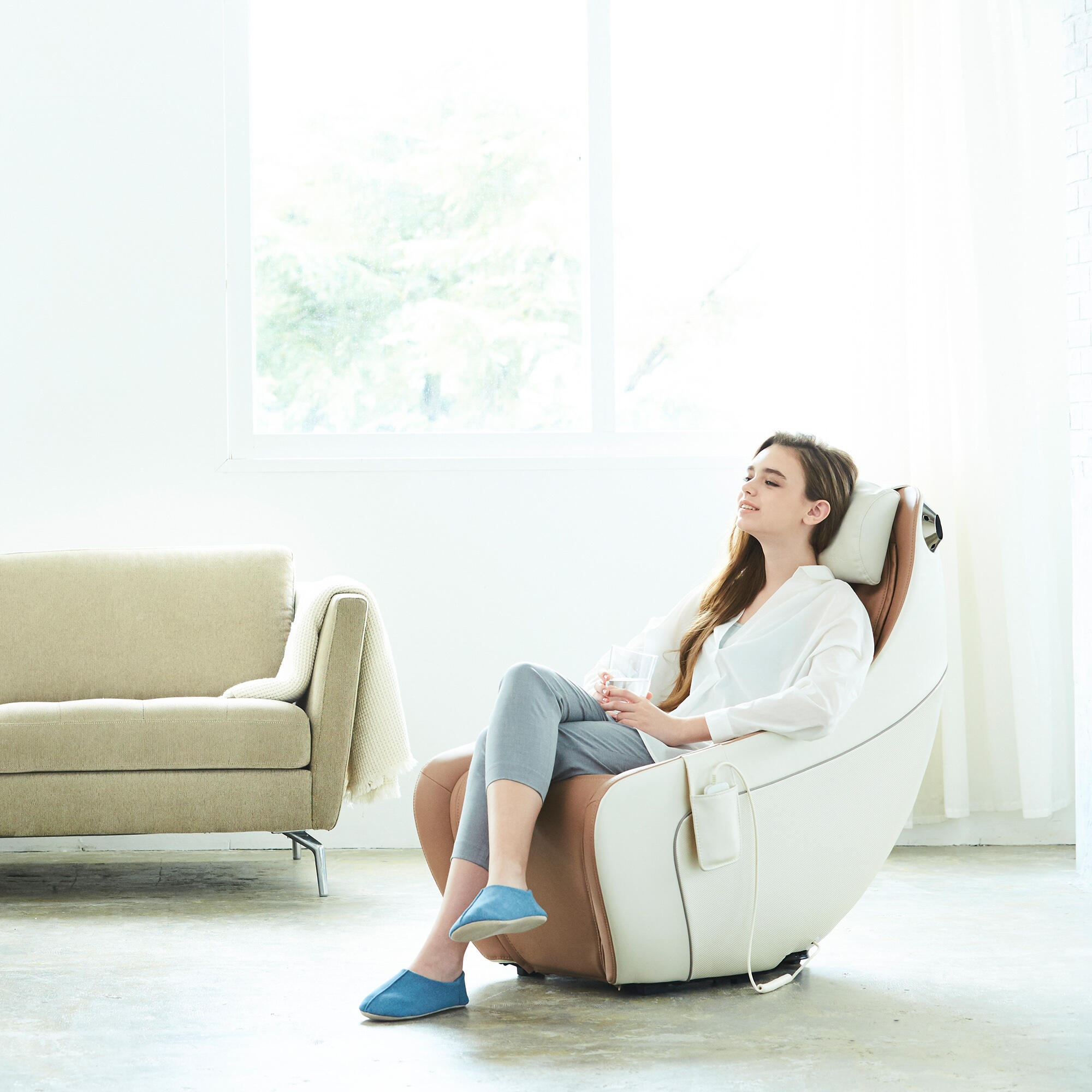 Synca CirC Fauteuil de massage compact – 5 programmes automatiques, espresso 6/7