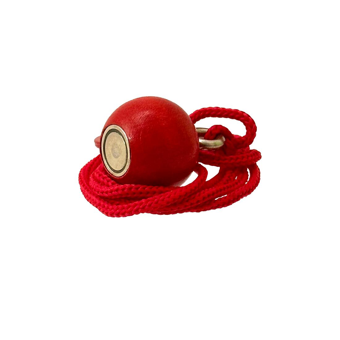 Kugelmagnet – Farbe Rot, am Band mit starker Zugkraft ca. 4 kg 3/5