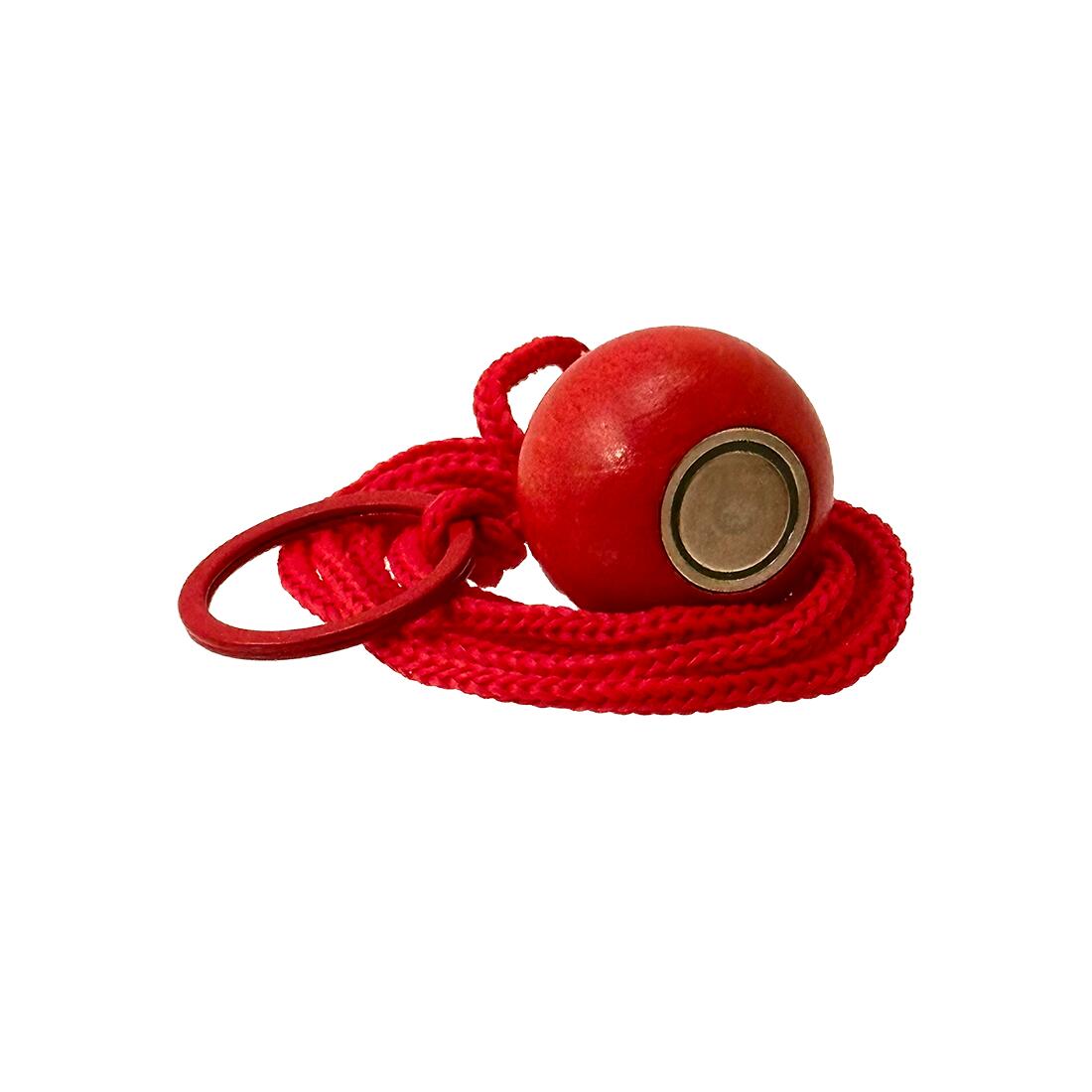 Kugelmagnet – Farbe Rot, am Band mit starker Zugkraft ca. 4 kg 2/5