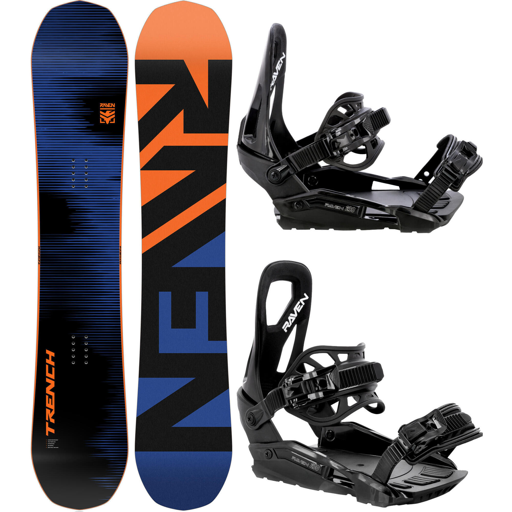 RAVEN Snowboard set Raven Trench Carbon + vázání Raven S230