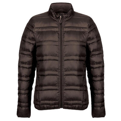 Dames quilted baffled jacket (zwart)