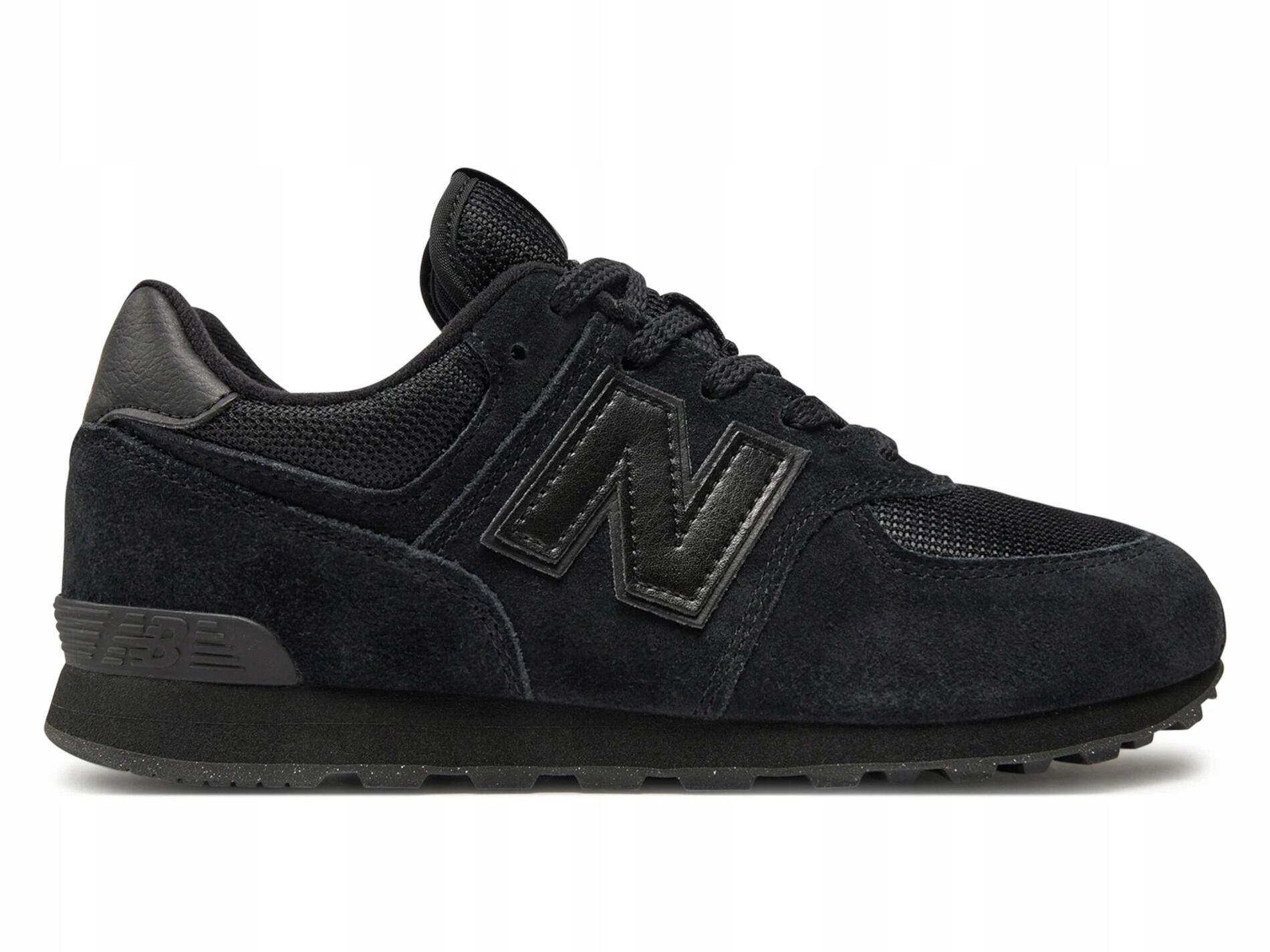 BUTY NEW BALANCE GC574EVE juniorki sportowe sneakersy czarne skórzane 38,5 3/7