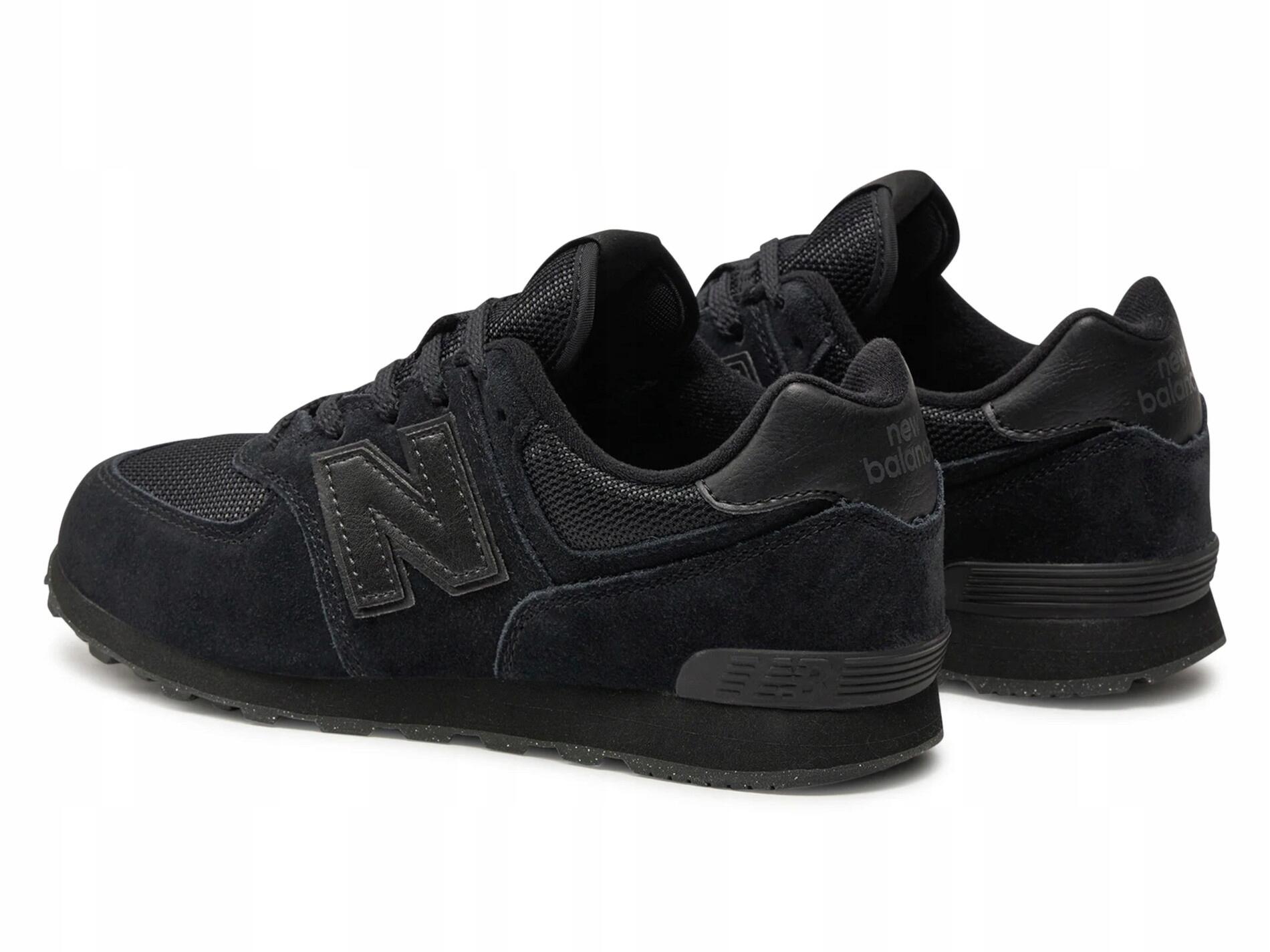 BUTY NEW BALANCE GC574EVE juniorki sportowe sneakersy czarne skórzane 38,5 5/7