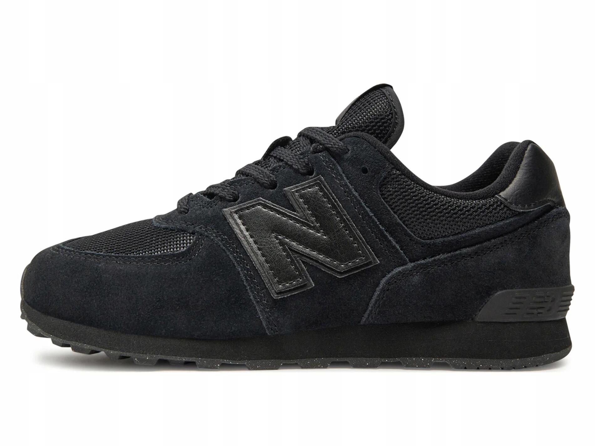 BUTY NEW BALANCE GC574EVE juniorki sportowe sneakersy czarne skórzane 38,5 4/7