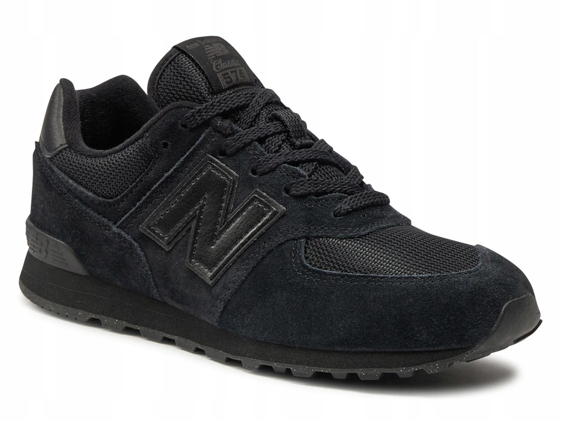BUTY NEW BALANCE GC574EVE juniorki sportowe sneakersy czarne skórzane 38,5 1/7