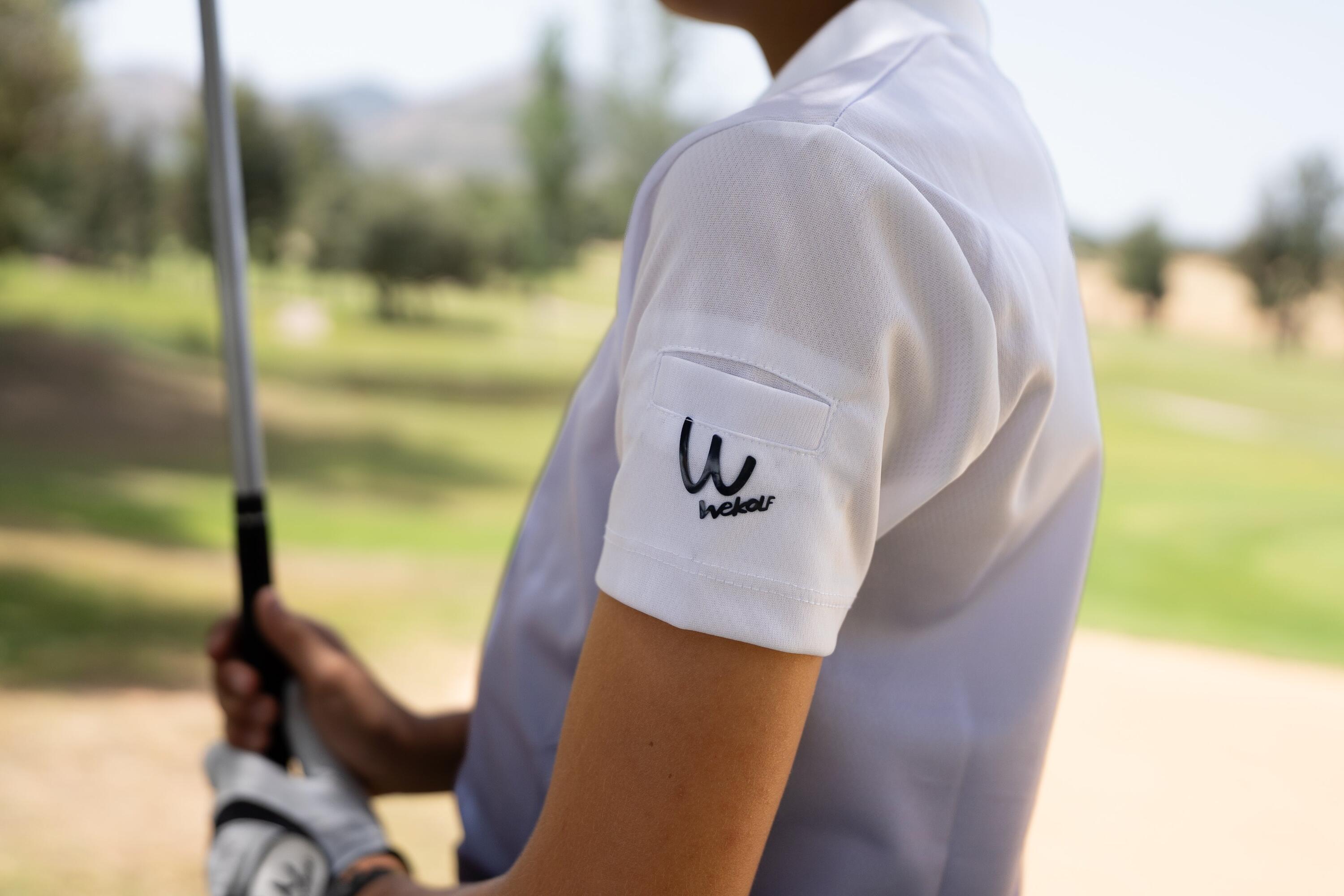 Blauw golfshirt met kleurverloop voor jongens 3/4