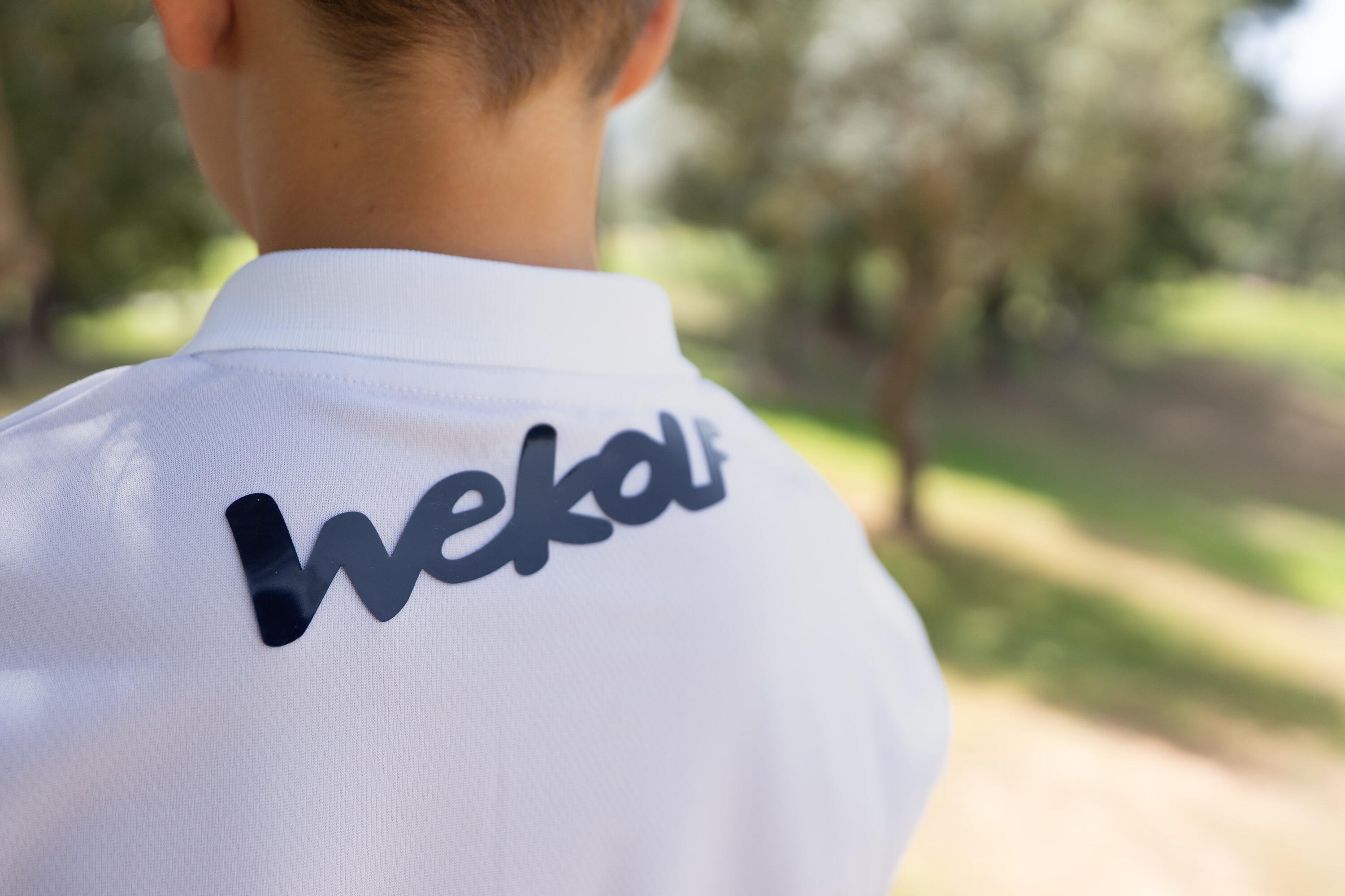 Blauw golfshirt met kleurverloop voor jongens 2/4