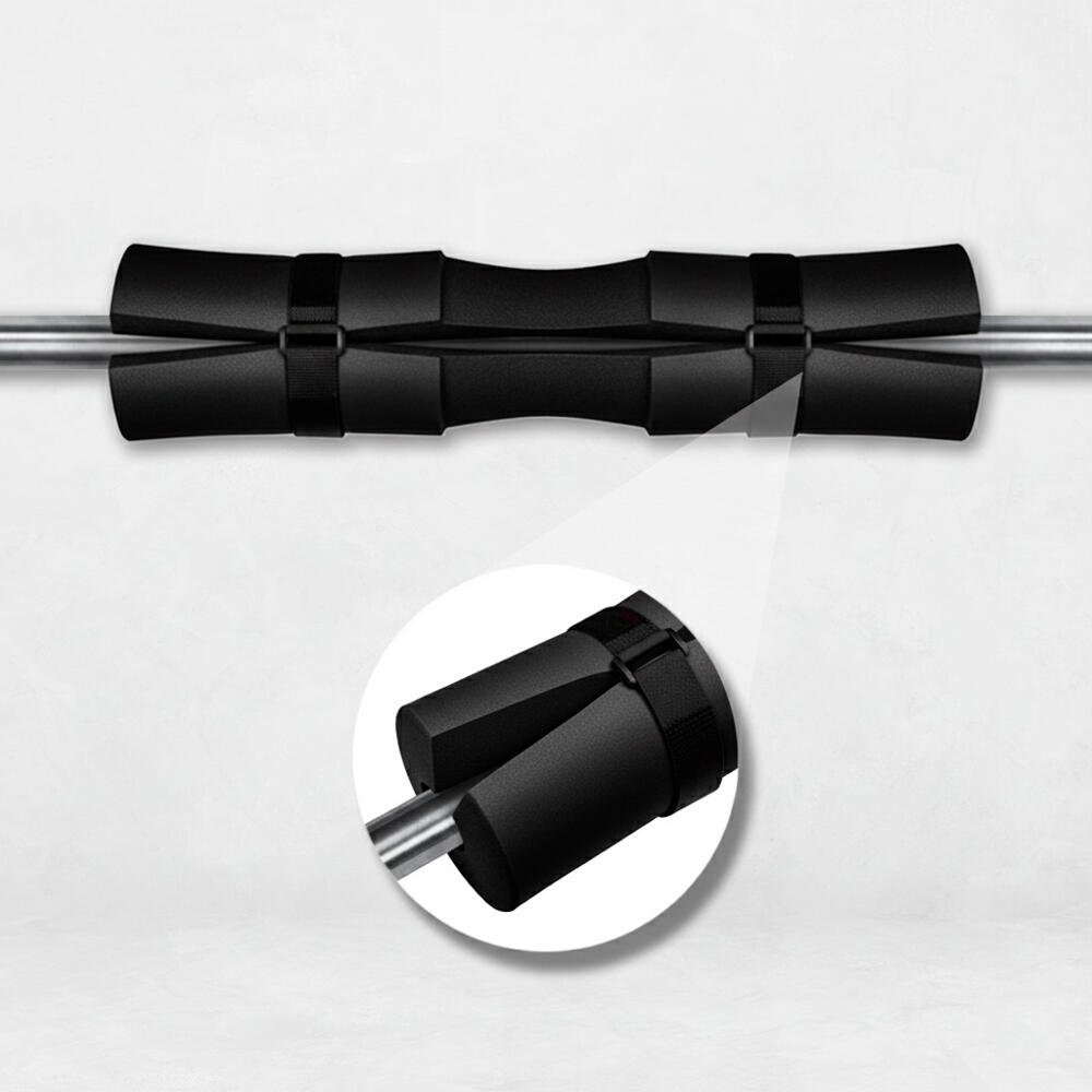 Pack Protector Barra Hip Thrust Sentadillas + 2 Tobilleras Polea Gym Negro 7/9