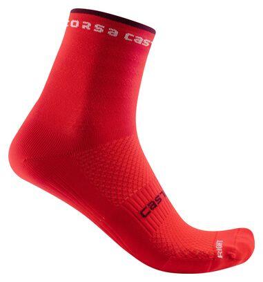 Calcetines Castelli Rosso Corsa 11 Rojo Mujer