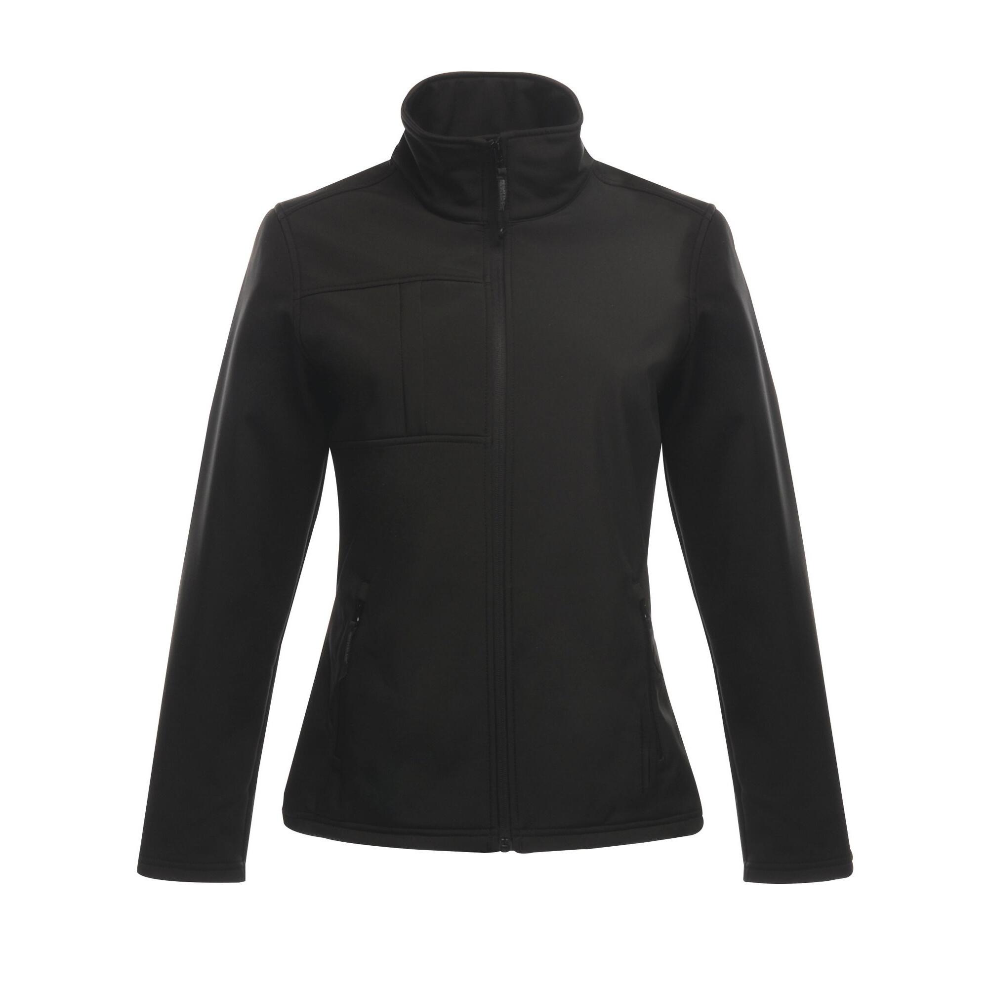 Professional Womens/Ladies Octagon II Waterproof Softshell Jacket (Black/Black) 1/4