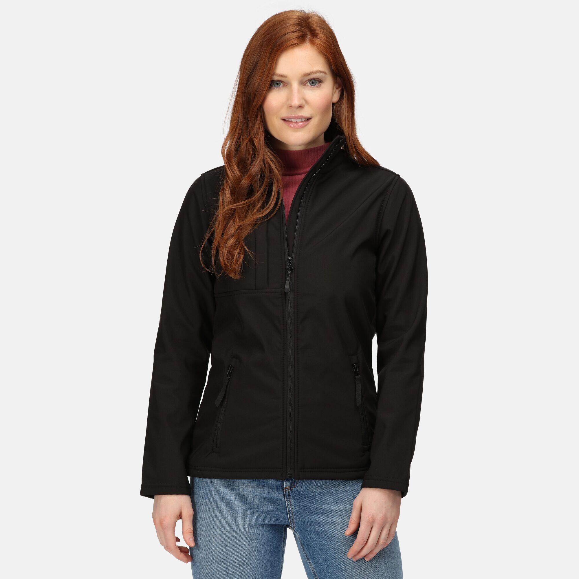 Professional Womens/Ladies Octagon II Waterproof Softshell Jacket (Black/Black) 2/4